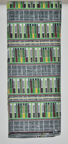 African Fabric Classic Sotiba 12 Yards Green, White, Wine, Yellow, Black