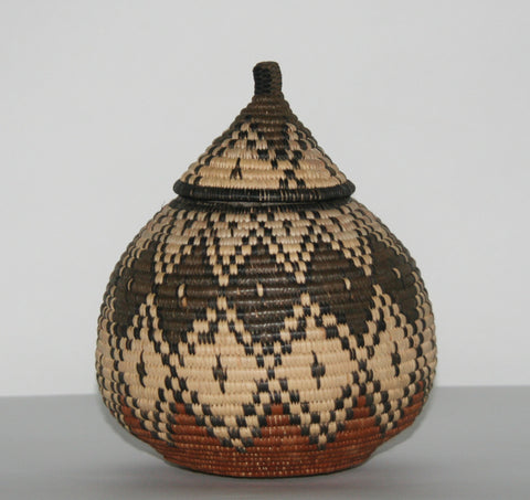 African Basket Zulu Ukhamba Beer Basket 9"H X 9"D X 21"C Vintage - Cultures International From Africa To Your Home