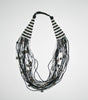 African Bead Necklace Cascade Black White With Imfibinga Seeds - Cultures International From Africa To Your Home
