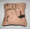 Pillow Bushman Cave Art Brown Black African Wildlife 16" X 16" - Cultures International From Africa To Your Home