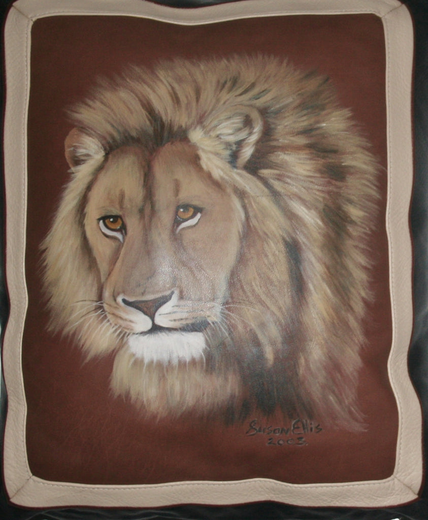 African Lion Original Art Pillow Cover - Cultures International From Africa To Your Home