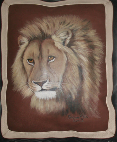 African Lion Original Art Pillow Cover