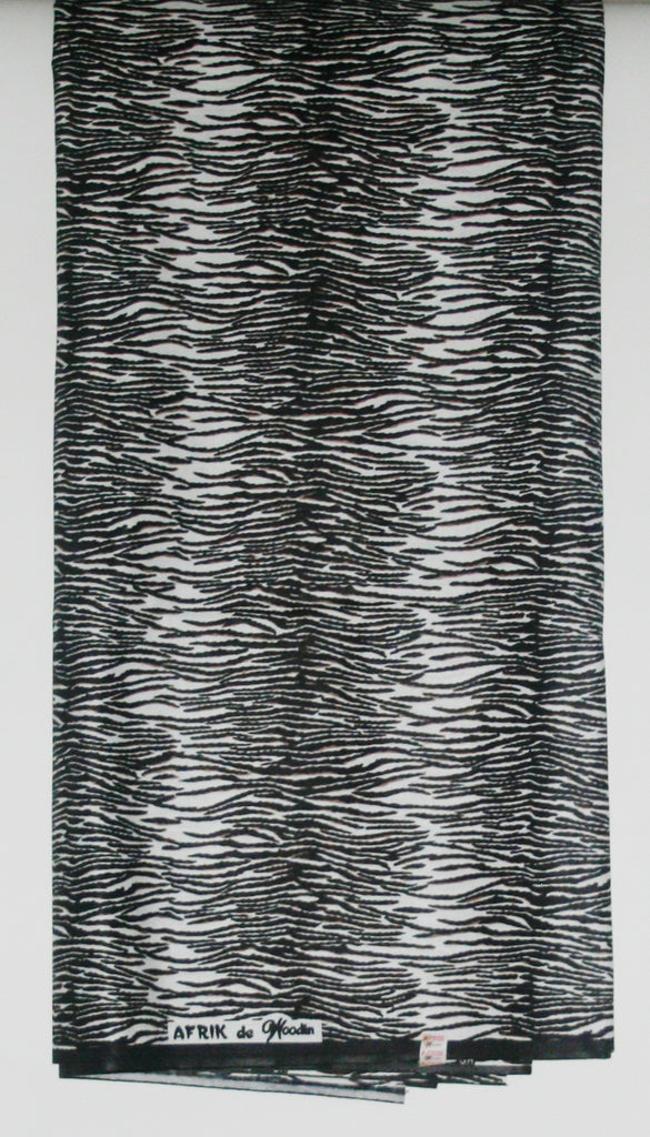 African Zebra Print Fabric 6 Yards Black and White - Cultures International From Africa To Your Home
