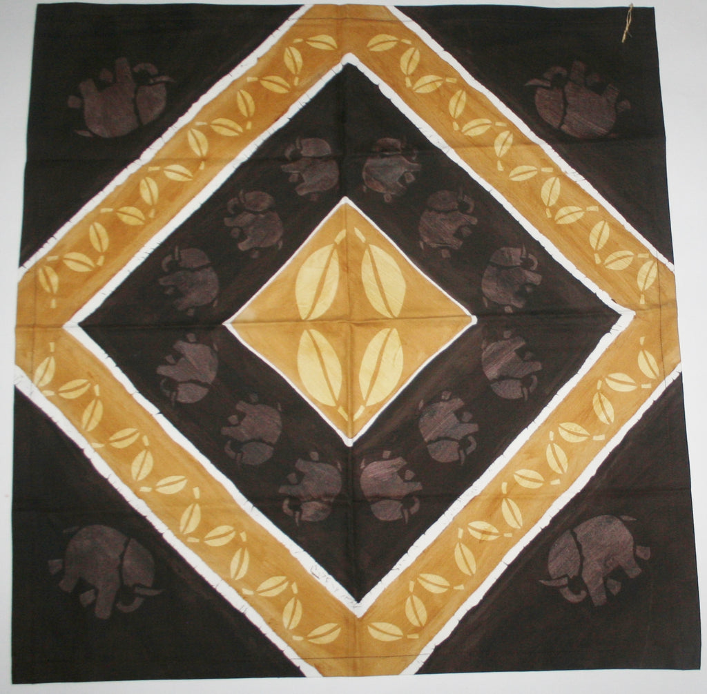 Elephant Walk African Table Overlay Brown Gold Wall Hanging 29" X 31" - Cultures International From Africa To Your Home