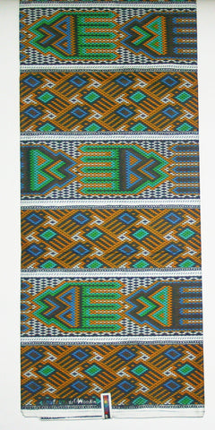 African Fabric 6 Yards Couleurs de Woodin Geometric Wax Print Vlisco Classic