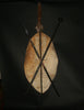 African Zulu Shield Spear and Club Knob-Kerrie Vintage Isihlangu Vintage 59"H X 22"W - Cultures International From Africa To Your Home