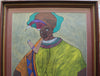 African Painting Xhosa Tribal Woman Smoking Pipe 34"W X 44"H X 2"D - Cultures International From Africa To Your Home
