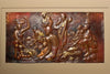 African Copper Art Beautiful Woman Gathering Fish in River 16" X 23" Congo D.R.C. - Cultures International From Africa To Your Home