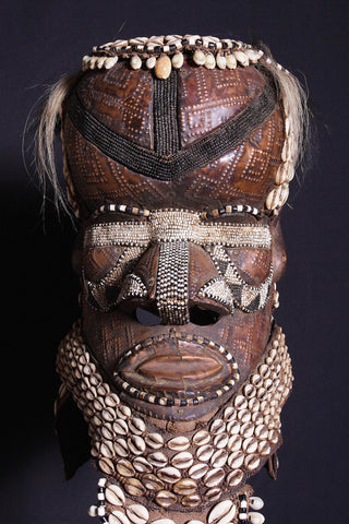 African Kuba Mboma Helmet Mask Vintage Congo DRC - Cultures International From Africa To Your Home