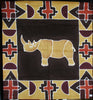 African Rhino Table Overlay Wall Hanging Earth Tones 29" Square - Cultures International From Africa To Your Home