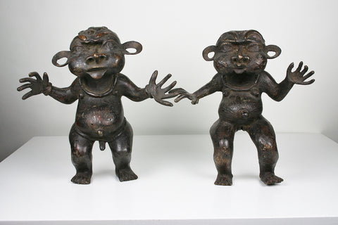 Bronze Pygmy Tikar Tribal Male and Female Doktor