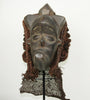 African Helmet Mask Antique Wood Raffia Textile Collectible - Cultures International From Africa To Your Home
