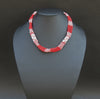 African Necklace Tribal Design Multistrand Red White Beads - Cultures International From Africa To Your Home