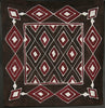 African Table Overlay Zulu Tribal Diamonds Chocolate Cranberry Colors  Hand Painted Wall Hanging - 29" X 31" - Cultures International From Africa To Your Home