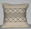 African Tribal Pillow Cream Black  Applique 19" X 19" Xhosa Handmade Design - Cultures International From Africa To Your Home