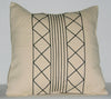 African Tribal Pillow Cream Black  Applique 19" X 19" Xhosa Handmade Design - Cultures International From Africa To Your Home