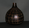 African Gourd Carved/Engraved Decorative Black White Kenya 12"H X 11"W - Cultures International From Africa To Your Home
