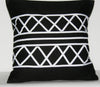 Designer African Xhosa Tribal Black White Applique Pillow Cover 18.5" X 18.5" Handmade - Cultures International From Africa To Your Home