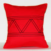 Designer African Xhosa Tribal Pillow Red Black Applique South Africa - Cultures International From Africa To Your Home