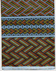 African Fabric 6 Yards Vlisco Classic Couleurs de Woodin Geometric and Bamboo Design in Colors of Pale Blue Gold Copper Yellow Black - Cultures International From Africa To Your Home