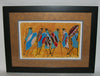 African Art Original Painting Maasai Warriors With Shields Acrylic Ink Abstract Kenya - Cultures International From Africa To Your Home