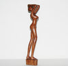 African Sculpture Mahogany Female Nude  Vintage Handcrafted in Tanzania 16.5"H X 3.5"W X 3.5"D - Cultures International From Africa To Your Home