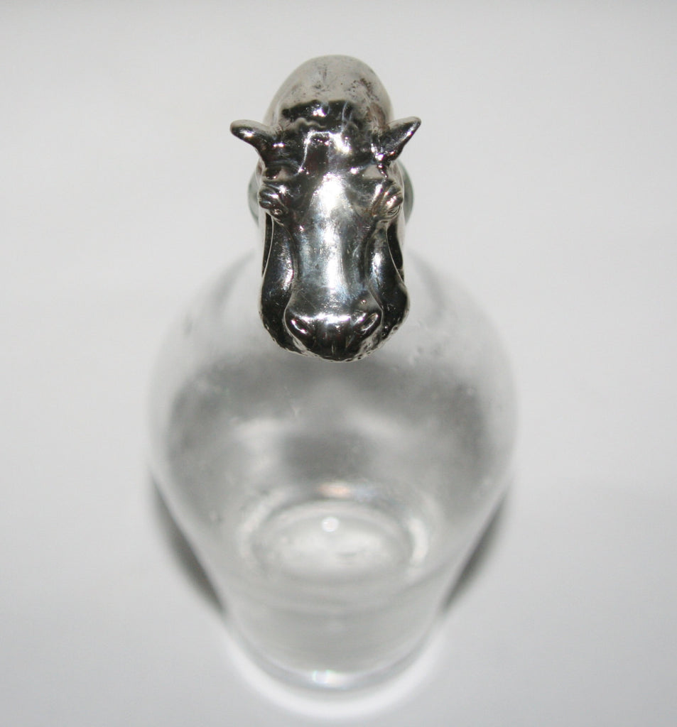 African Hippo Wine Cork Bottle Stopper Hallmarked Sterling Big 5 Animals Handcrafted in South Africa - Cultures International From Africa To Your Home