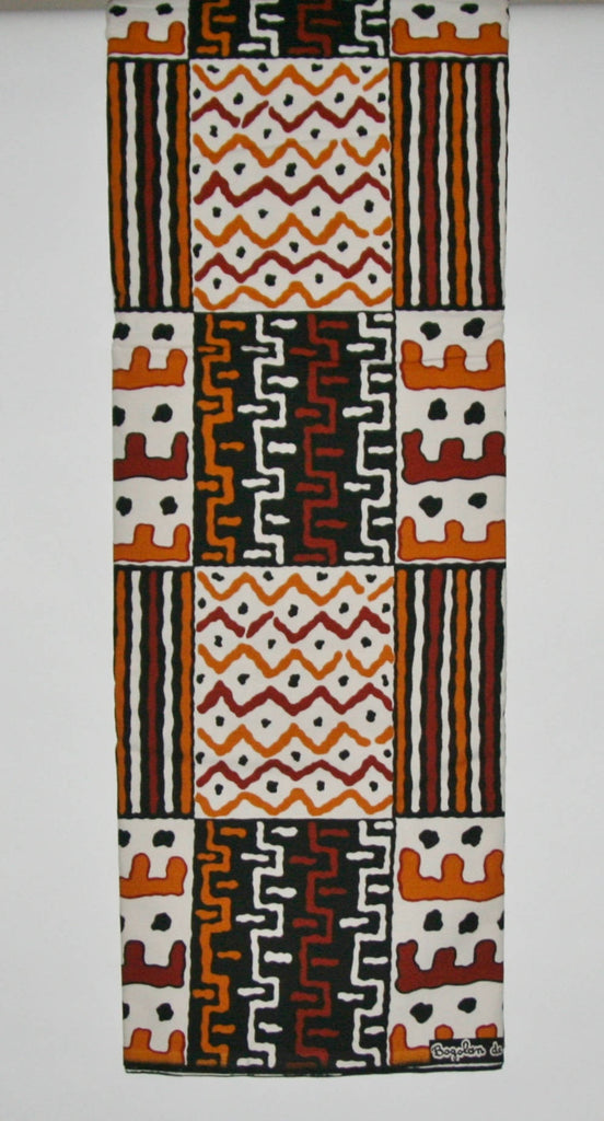 Bogolon de Woodin, 6 Yards Vlisco, Classic African Fabric White, Brown, Sepia, Black Amber - Cultures International From Africa To Your Home