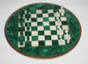 African Malachite and Bronze Chess Set Authentic Rare Circular Vintage 11"D X 32.5"C - Cultures International From Africa To Your Home