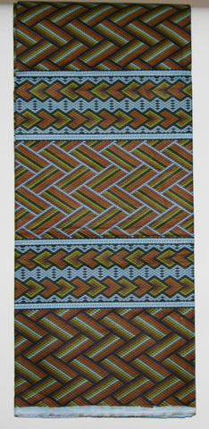 African Fabric 6 Yards Classic Couleurs de Woodin Geometric Bamboo Design