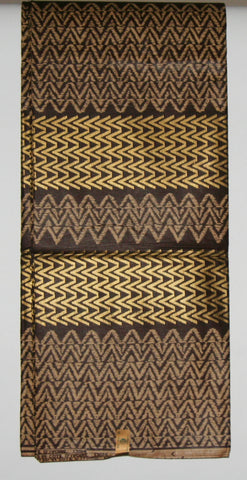 Vlisco Uniwax African Fabric 6 Yards Ivory Coast Colors Chocolate Beige Gold - Cultures International From Africa To Your Home