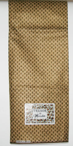 African Fabric 6 Yards Classic Couleurs de Woodin Geometric Gold Brown - Cultures International From Africa To Your Home