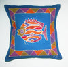 African Batik Pillow Tribal Fish 18" X 18" - Cultures International From Africa To Your Home