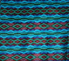 African Fabric 6 Yards Geometric Blue, Ruby-Red Vlisco Guaranteed Dutch Java Print - Cultures International From Africa To Your Home