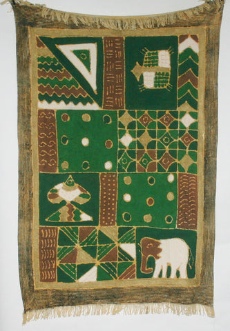 African Sadza Batik Tapestry, Tribal Geometric