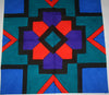 African Geometric Table Overlay Wall Hanging Orange, Purple, Turquoise, Black Hand Painted  29" X 29" - Cultures International From Africa To Your Home
