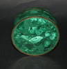 Vintage African Malachite Bronze Round Box/Pedestal  4.5"D X 2"H 14.5" C  Handcrafted Congo D.R.C. - Cultures International From Africa To Your Home