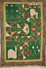 African Batik Tapestry, Elephant Design Green Gold - Cultures International From Africa To Your Home