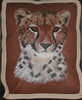 Leopard Original Art Leather & Suede Pillow Cover Original Painting on Leather - Cultures International From Africa To Your Home