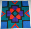 African Geometric Table Overlay Wall Hanging Orange, Purple, Turquoise, Black Hand Painted  29" X 29" - Cultures International From Africa To Your Home