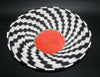 African Telephone Wire Bowl Zulu Basket Black White Orange- 14"D X 4"H - Cultures International From Africa To Your Home