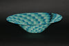 African Telephone Wire Bowl Swirl Basket Blue Turquoise- 15"D X 45"C X 4"H - Cultures International From Africa To Your Home