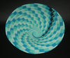 African Telephone Wire Bowl Swirl Basket Blue Turquoise- 15"D X 45"C X 4"H - Cultures International From Africa To Your Home