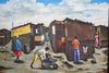 African Art Painting Dunoon DuNoon Informal Settlement in South Africa Original Painting 46.5"W X 36"H X 1.5"D - Cultures International From Africa To Your Home
