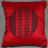 Designer Handwoven Red Raw Silk Pillow African Tribal Design - Cultures International From Africa To Your Home