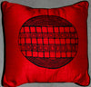 Designer Handwoven Red Raw Silk Pillow African Tribal Design - Cultures International From Africa To Your Home