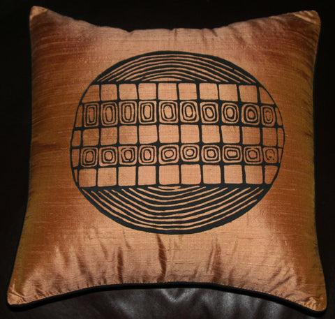 Designer Handwoven Gold Raw Silk African Pillow/Cushion Cover - Cultures International From Africa To Your Home