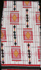 African Fabric 6 Yards  Vlisco Classic, Tisse De Woodin Red, Black White, Gold, Ivory Coast African Ankara - Cultures International From Africa To Your Home