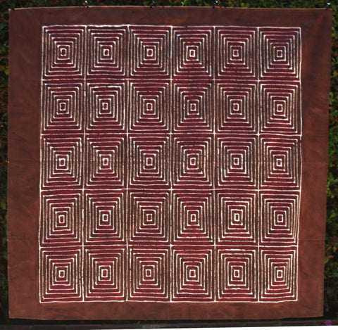 Tablecloth Tribal Geometric Hand Painted  South Africa 58"X 60" - Cultures International From Africa To Your Home