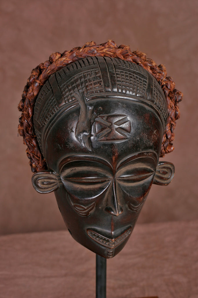 African Chokwe Female Mask Braided Coiffure from Congo DRC - Cultures International From Africa To Your Home